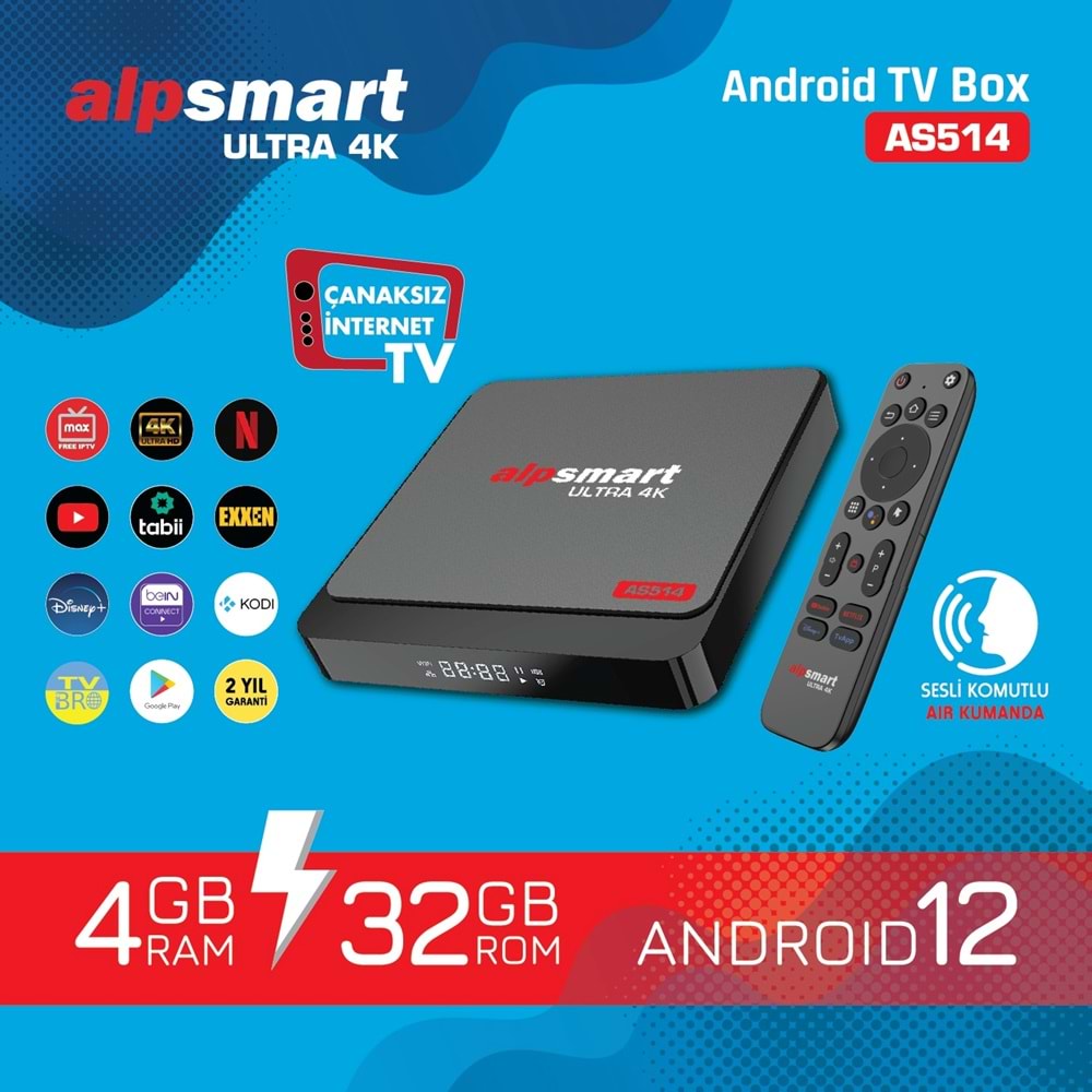 Alpsmart AS514 Android 4 GB Ram 32 GB Hafıza Sesli Komutlu (AIR) Akılı Kumanda