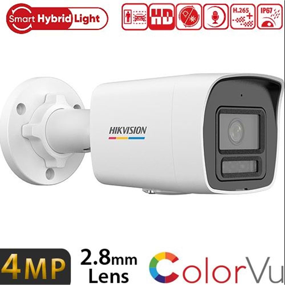 Hikvision DS-2CD1047G2H-LIUF 4 mp 2,8mm Ip Bullet Kamera COLORVU MİKROFONLU SESLİ Gece-Gündüz Renkli Görüntü